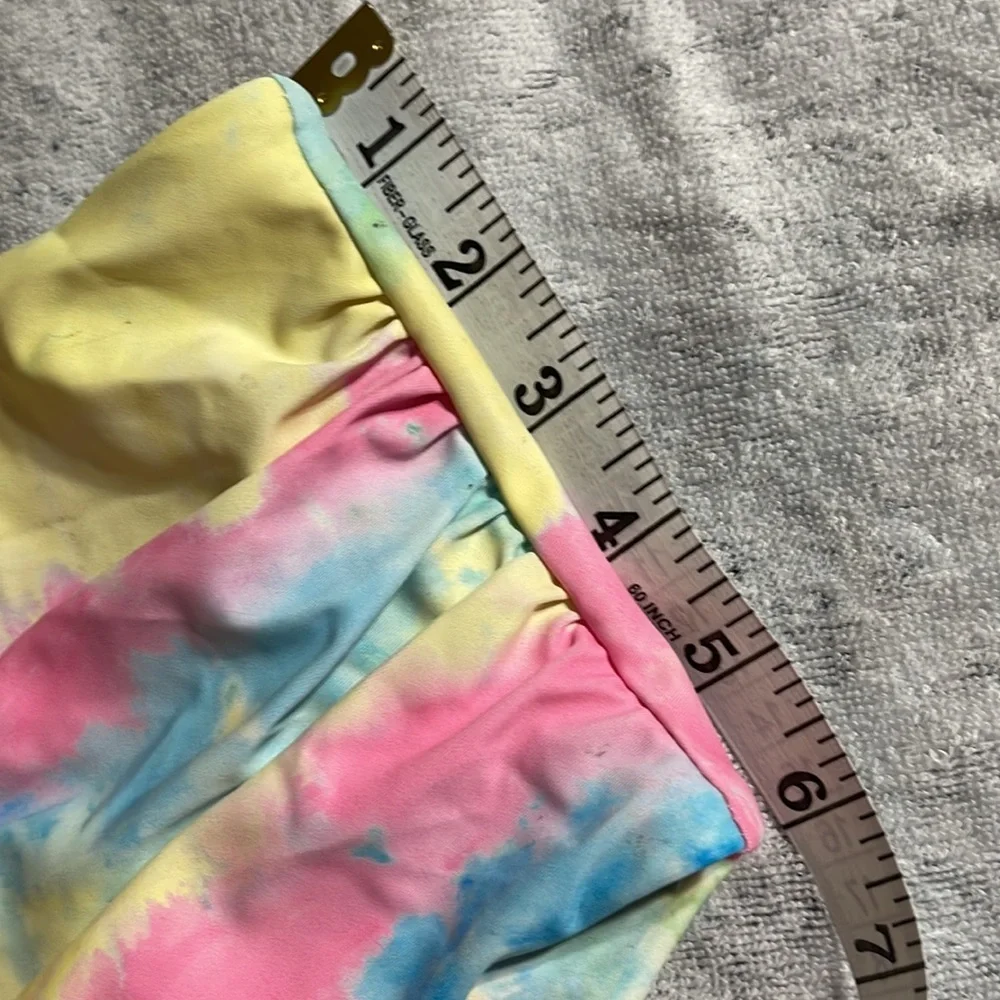 NWOT tie dye tummy control swim bottoms L